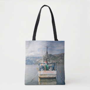 Bolsa Tote Barco de Pesca no Golfo Picturesco