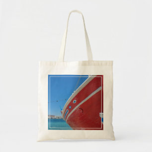Bolsa Tote Barco de pesca no porto de Mykonos em Cyclades