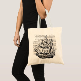 BOLSA TOTE BARCO DE VINTAGEM COM COTAÇÃO