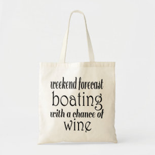 Bolsa Tote Barco e Vinho da Previsão do Fim de Semana