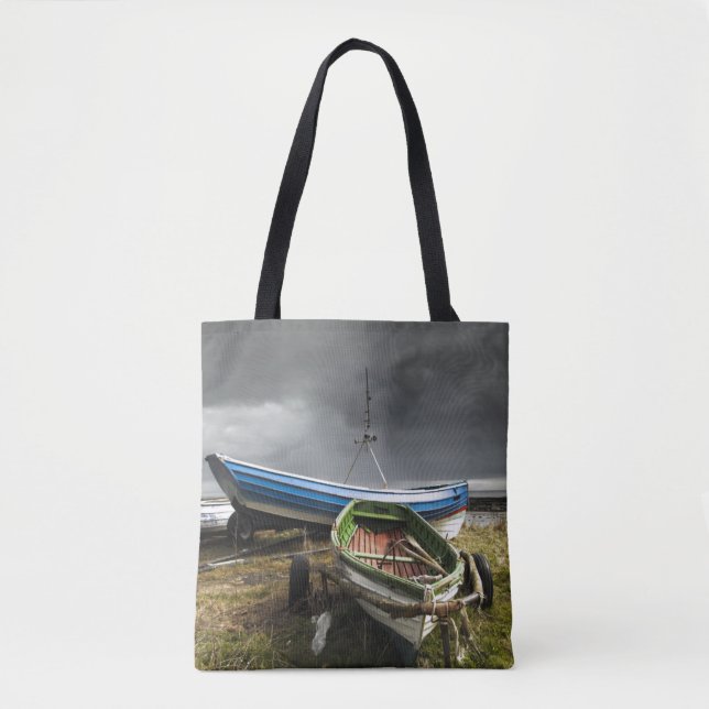 Bolsa Tote Barcos a remos na costa | Inglaterra (Frente)