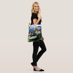 Bolsa Tote Barcos à vela pelo porto, pintura de arte