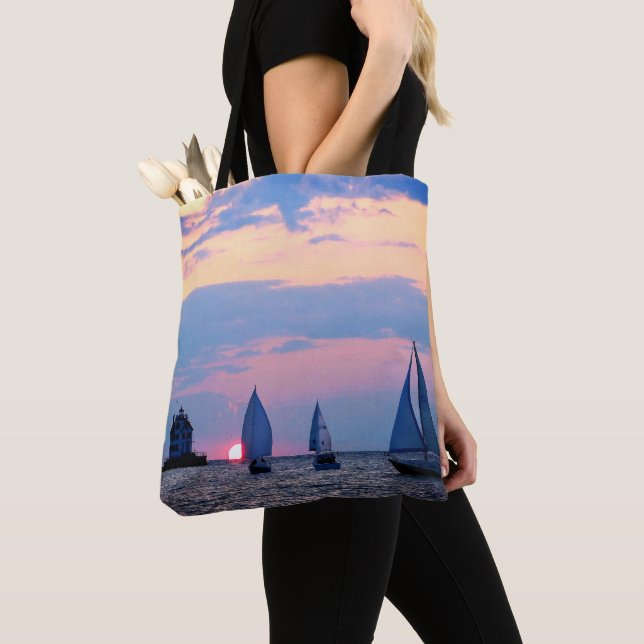 Bolsa Tote Barcos à vela Toque sunset (Close Up)