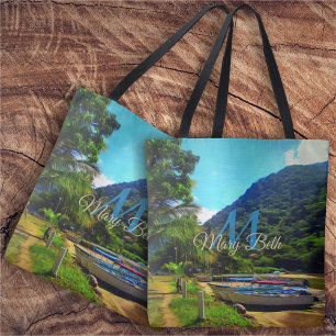 Bolsa Tote Barcos de Mismaloya no rio 0350