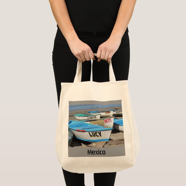 Bolsa Tote Barcos De Pesca Mazatlan (Frente (produto))