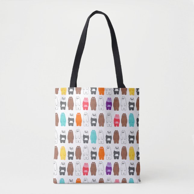 Bolsa Tote Bare Bears Colorful Bear Patterno (Frente)