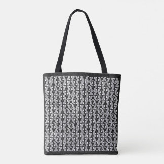 Bolsa Tote Bares, faixas e pontos, pretos e brancos