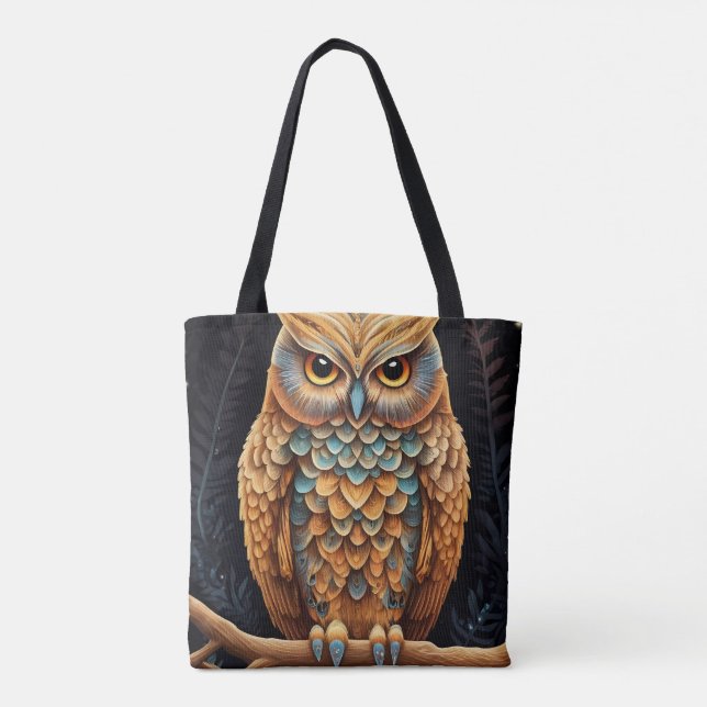 Bolsa Tote Barn Owl Colorful (Verso)