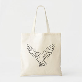 Bolsa Tote Barn Owl in Flight Line Art