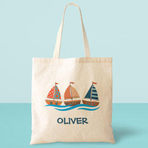 Bolsa Tote Barquinhos Náuticos Fofos