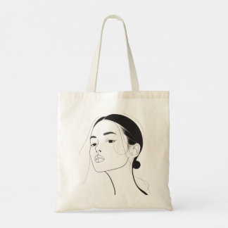 Bolsa Tote Barra de Arte de Linha Minimalista - Estilo Quinto