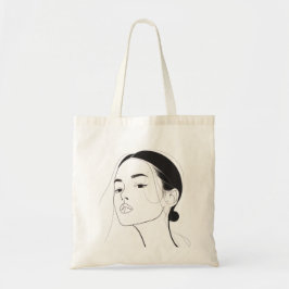Bolsa Tote Barra de Arte de Linha Minimalista - Estilo Quinto