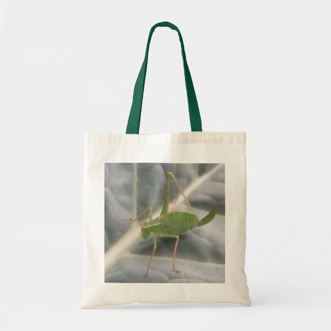 Bolsa Tote Barra de ferramentas de macro de críquete verde (Frente)