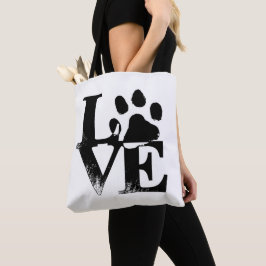 Bolsa Tote Barra de ferramentas LOVE de impressão de pata