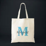 Bolsa Tote Barra de Ferramentas Nome do Script Preto do Monog<br><div class="desc">Tote Bag do Nome do Script Preto do Monograma Azul Céu. Pode ser dado como presente à família e aos amigos no aniversário e no Natal.</div>