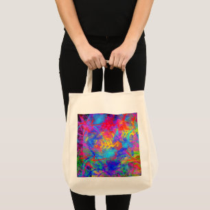 Bolsa Tote Barra de Toques Grande do Caos de Cores de Cores