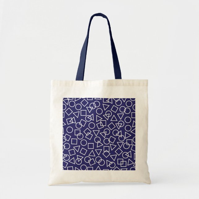 Bolsa Tote Barra de Toques Quadrada do Triângulo Círculo (Frente)