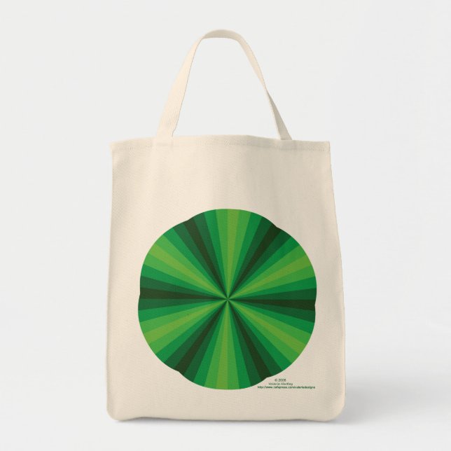 Bolsa Tote Barra de Toques Verde de Illusão Óptica (Frente)