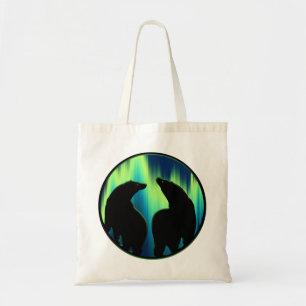 Bolsa Tote Barras Tribais Arte Tote Bags Norte Luzes Urso
