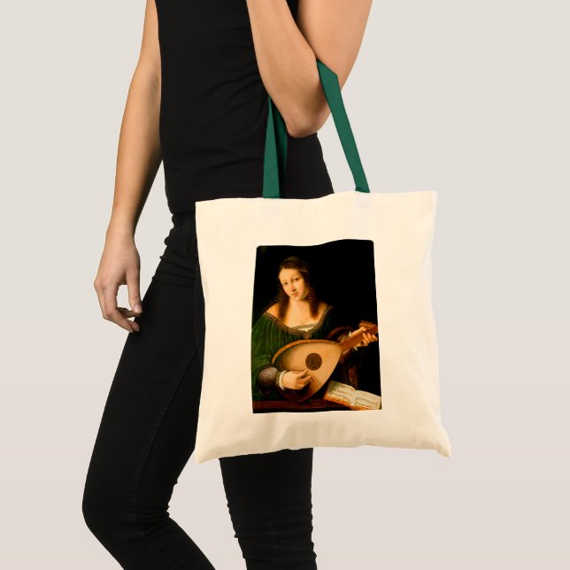 Bolsa Tote Bartolomeo Veneto Lady Playing Lute Portrait Art (Frente (produto))