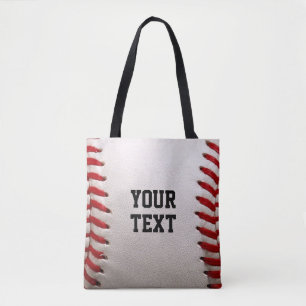 Bolsa Tote Baseball com texto personalizável