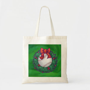 Bolsa Tote Baseball em Coroa de Natal