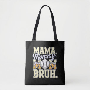 Bolsa Tote Baseball Mãe Bruh Engraçado Design de Sorvete