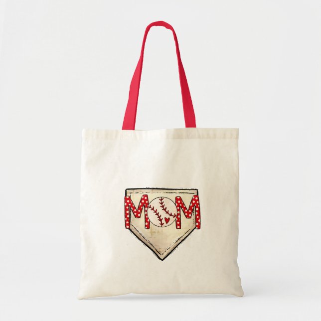 Bolsa Tote Baseball Mãe Casa Planta Esporte Mãe Cooperstown (Frente)