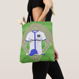 Bolsa Tote Basebol azul personalizado