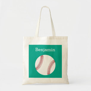 Bolsa Tote Basebol com nome feito sob encomenda - esmeralda