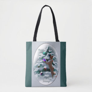 Bolsa Tote Basenji Christmas
