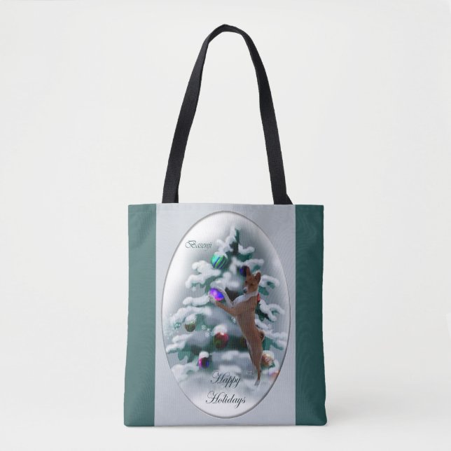 Bolsa Tote Basenji Christmas (Frente)