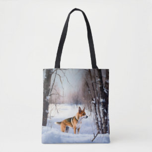 Bolsa Tote Basenji Deixe Nevar Natal
