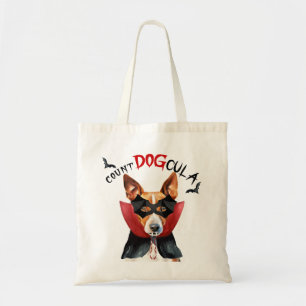 Bolsa Tote Basenji Vampire Dog Trick ou Treine Halloween