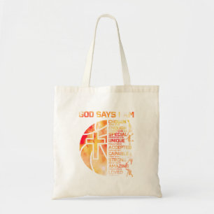 Bolsa Tote Basquete Cristão Masculino Deus Diz Gráfico Religi