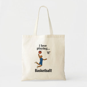 Bolsa Tote Basquetebol Eu Amo Jogar Basquetebol