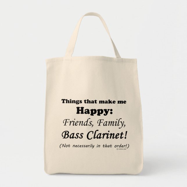 Bolsa Tote Bass Clarinet Me Faz Feliz (Frente)