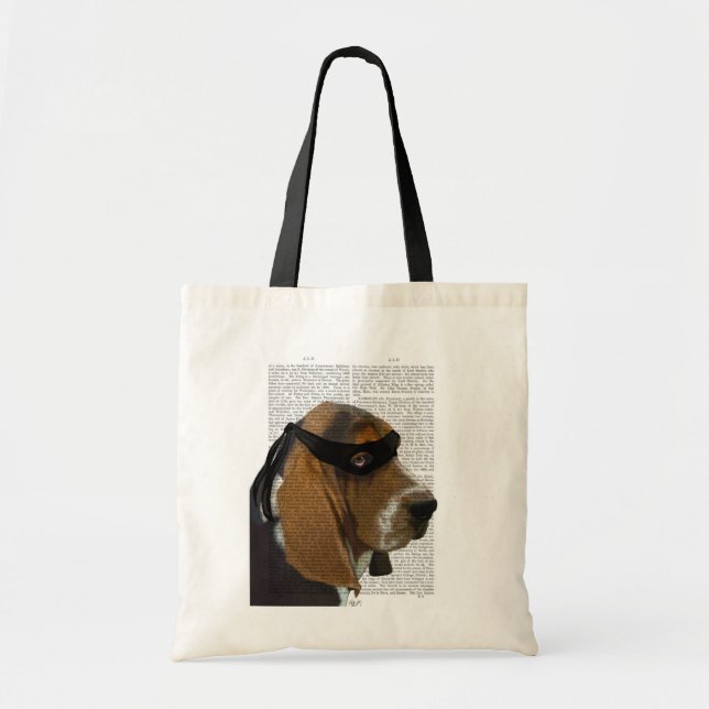 Bolsa Tote Basset Hound Ninja (Frente)
