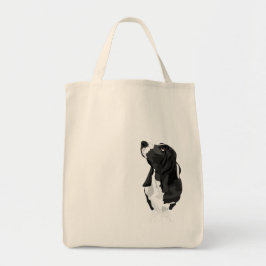 Bolsa Tote Basset Hound preto e branco