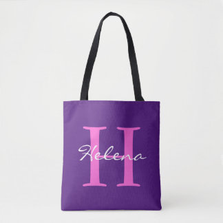 Bolsa Tote Basta Monogramas e nomes + seu backgr. & ideias