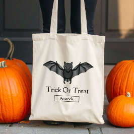 Bolsa Tote Bat Halloween De Bat De Cartoon Bonito Ou Tratar &