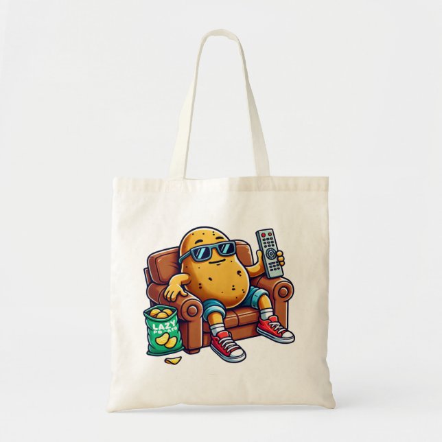 Bolsa Tote Batata Preguiçosa Engraçada (Frente)