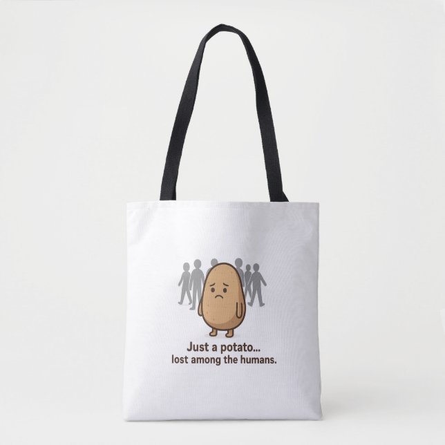 Bolsa Tote Batata triste e a multidão distraída (Frente)