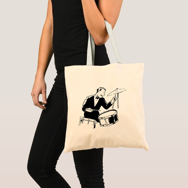 Bolsa Tote Bateria de Jazz Vintage de Meados do Século (Criador carregado)