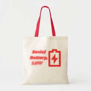 Bolsa Tote Bateria Social Baixa Introvertido Engraçado Minima
