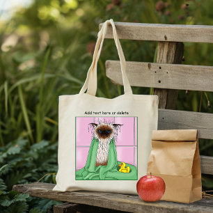 Bolsa Tote Bath Time Siamese Cat