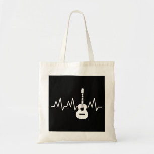 Bolsa Tote batida acústica do coração da guitarra