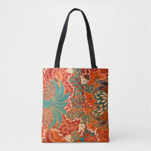 Bolsa Tote Batik Malaio: Belo Padrão de Arte.