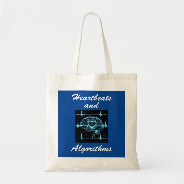 Bolsa Tote “Batimentos Cardíacos e Algoritmos” Amor futurista (Frente)