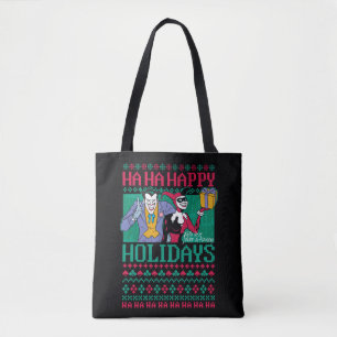Bolsa Tote Batman   Joker de Feriados Felizes e Harley Quinn